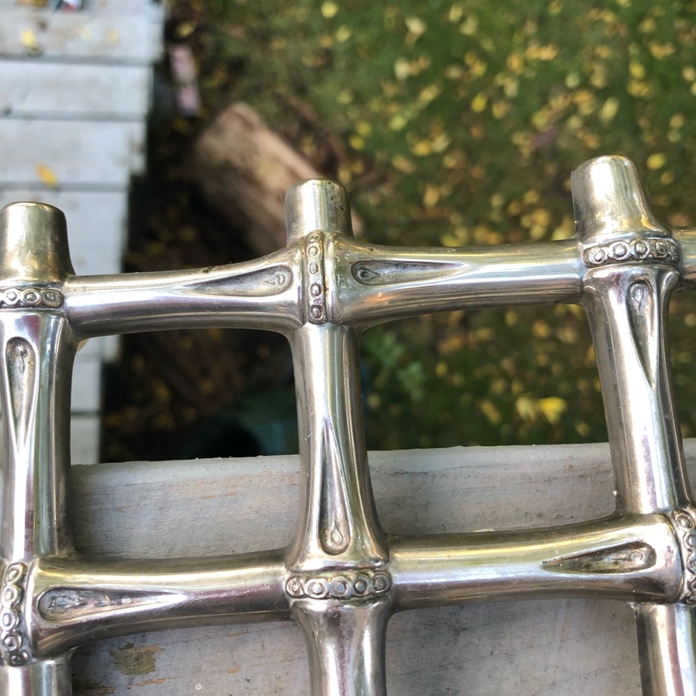 2 Zinc Bamboo Trivets Expandable - Picture 5 of 9